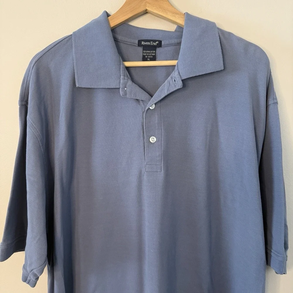 River's End Polo Shirt XL Navy‎ Moisture Wicking Golf Athleisure